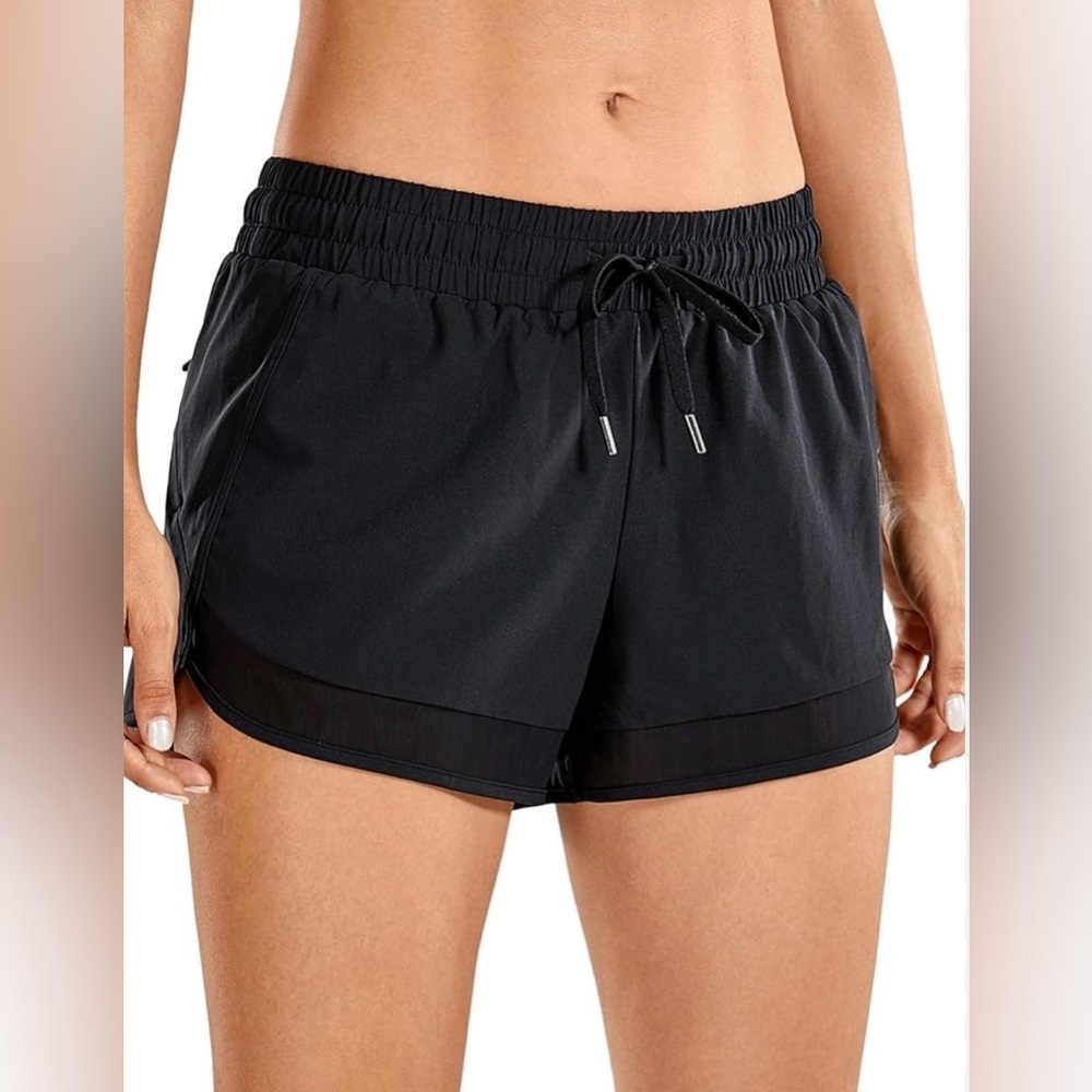 Yitong Women's Black Athletic Drawstring Shorts L